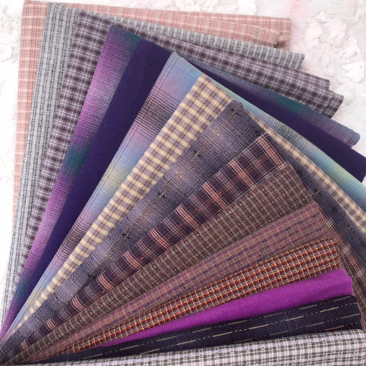 15pc 23*33cm Japanese Yarn Dyed Cotton Fabric Bundle for Crafting