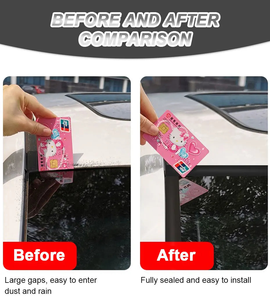 SEAMETAL Front Windshield Car Sealing Strip 2m Waterproof Edge Protector