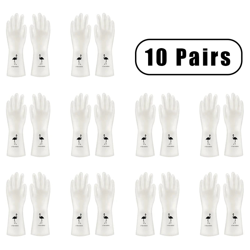 10 Pairs Waterproof PVC Cleaning Gloves for Household Tasks Durable Non-Slip Latex Material for Dishwashing Laundry and General Cleaning
