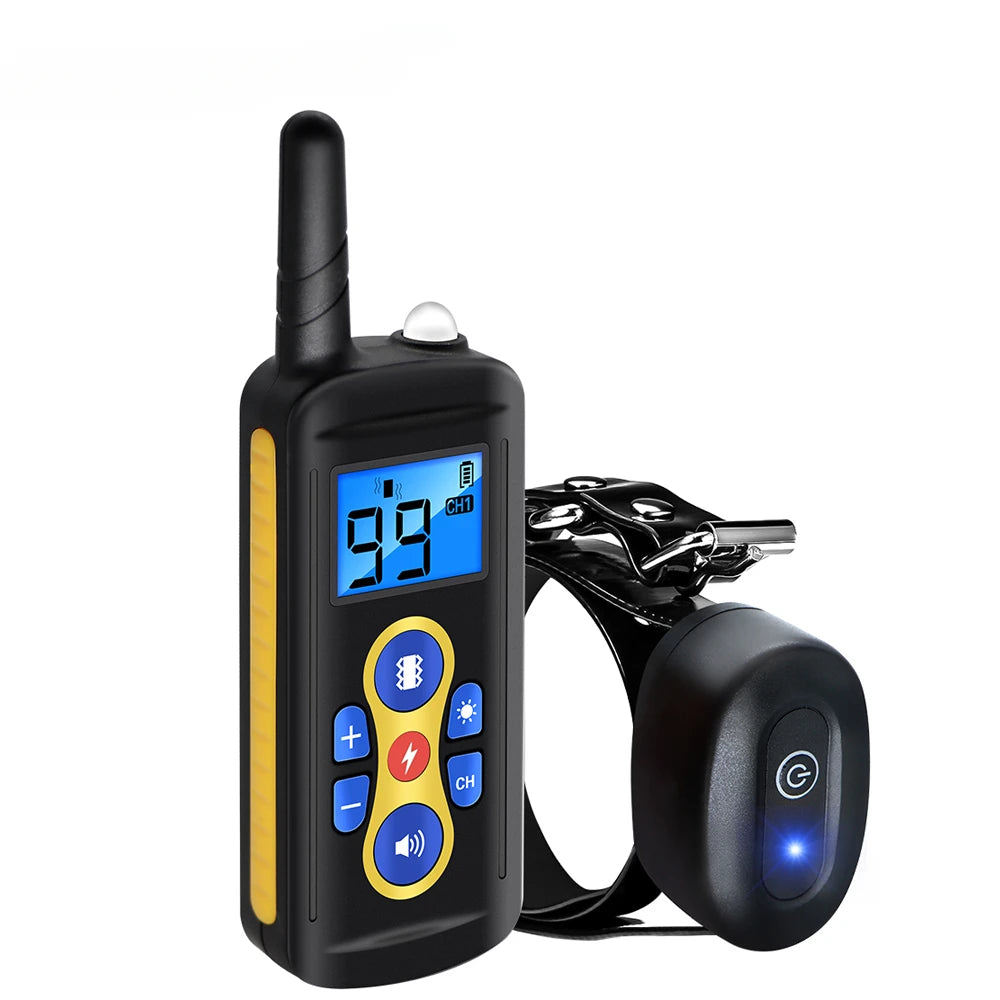Electric Dog Training Collar 800m Distance Dog Trainer Remote Control Dog Collars Rechargeable Dog Shock Vibration Sound Collar