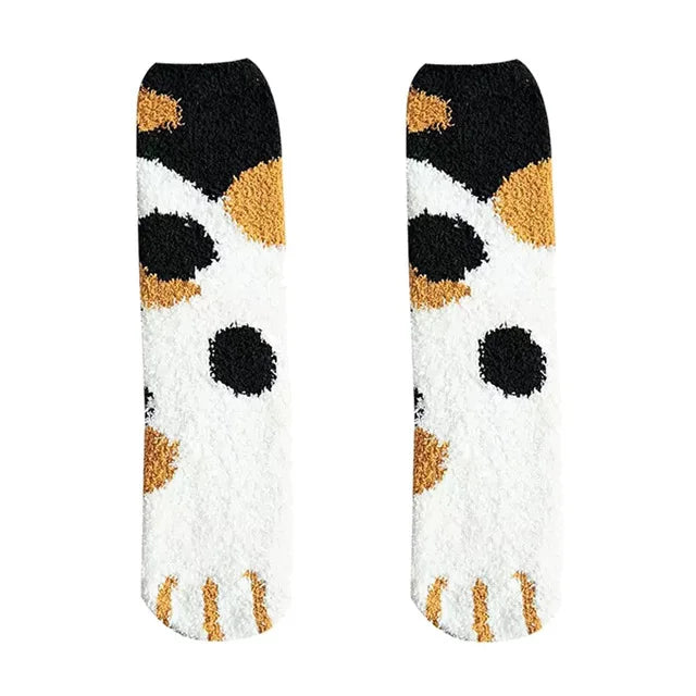 Socks Women Thicken Warm Cute Cat Paw Colorful Winter Sox