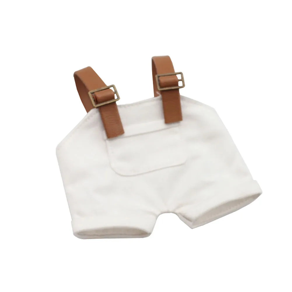 17cm Mini Doll's Clothes Outfit Accessories For Labubu V1 V2 Striped Overalls Hats Glasses Shoes Gift Set