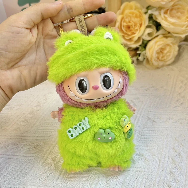 17cm Cute Mini Plush Doll Shark Onesie Clothes Outfit Accessories for Kpop Exo Labubu Dolls