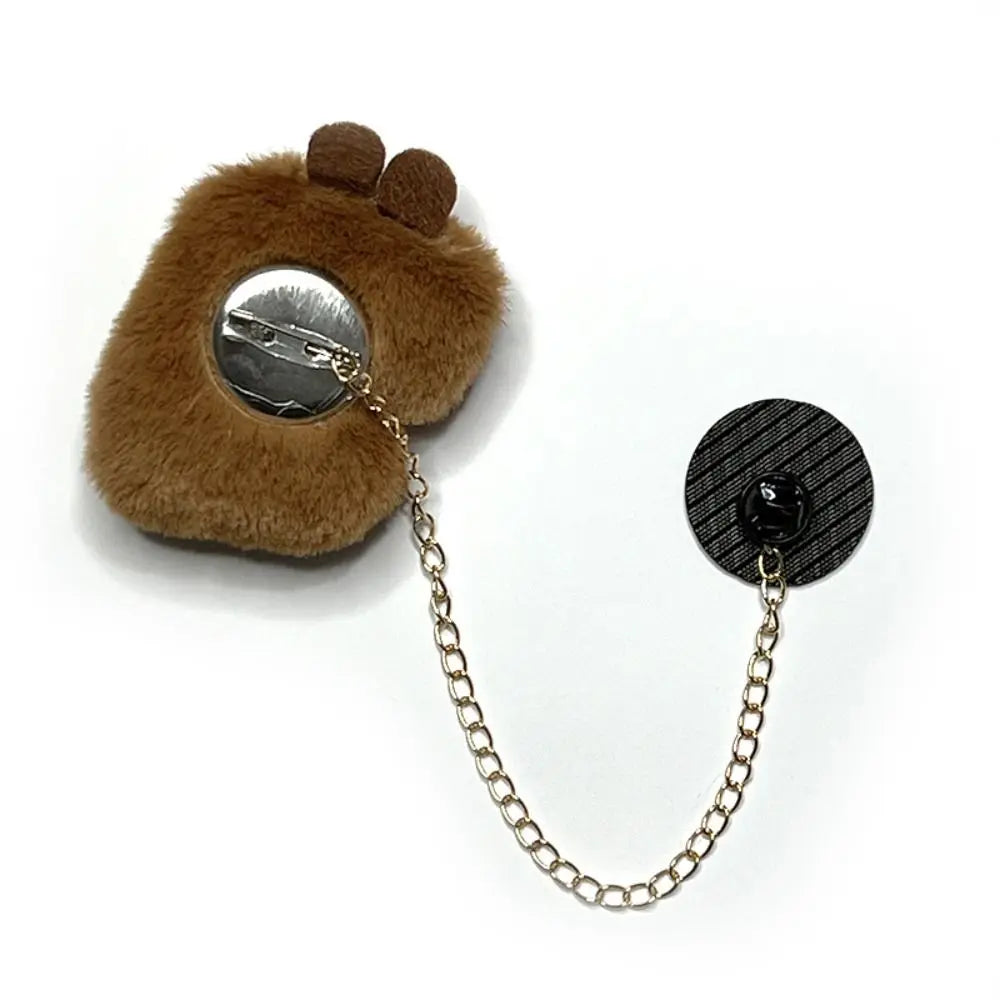 Chain Star Capybara Brooch Kawaii Lapel Pin Unisex
