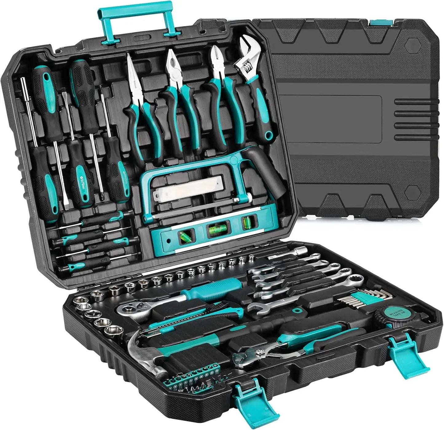 79 Piece Home Auto Repair Tool Kit with Plastic Toolbox Storage