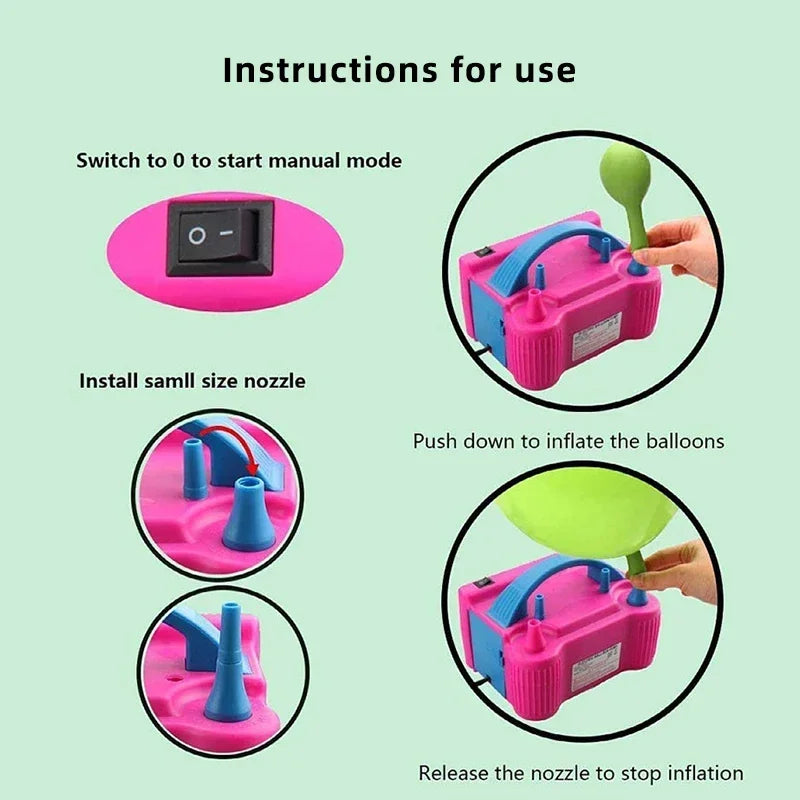 Electric Balloon Pump Double Hole Automatic Inflatable Machine