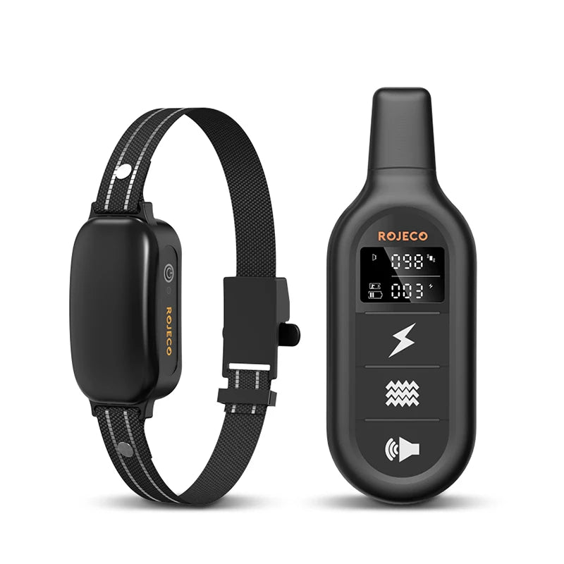 ROJECO Electric Dog Training Collar 3300ft Remote Control IPX7 Waterproof Vibrator Electric Pet Puppy Dog Bark Stop Shock Collar