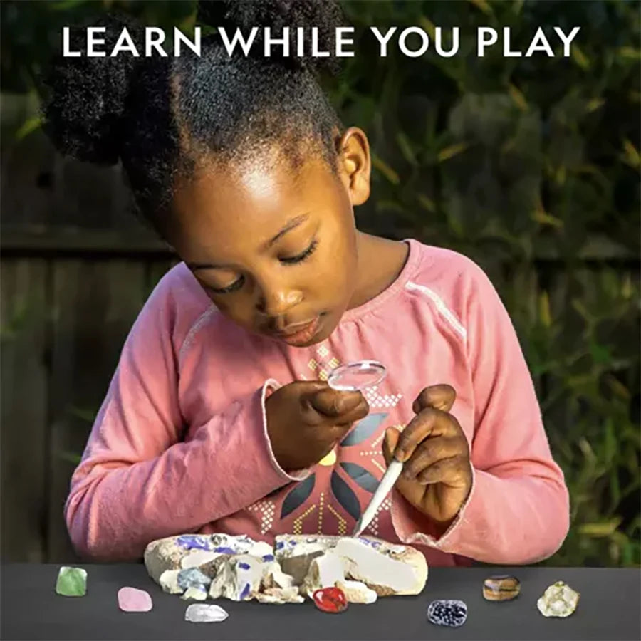 National Geographic Dig and Discover Gem Stone Crystal Mining Kit for Kids Educational Toy Hands-On Learning Gift