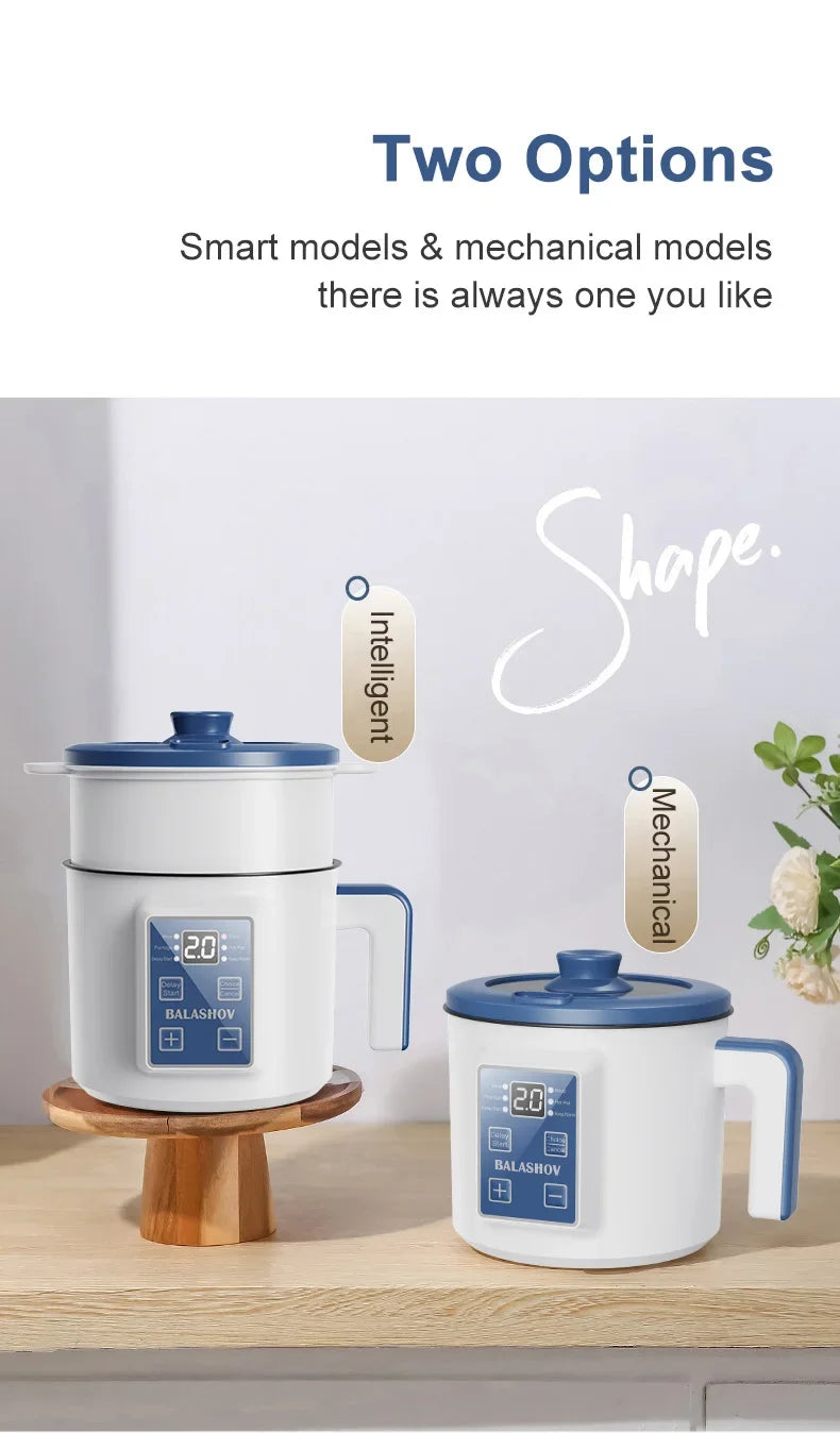 Mini Electric Rice Cooker Double Layer Multi Cooker Non-Stick Smart Steamed Rice Pot for Efficient Home Cooking