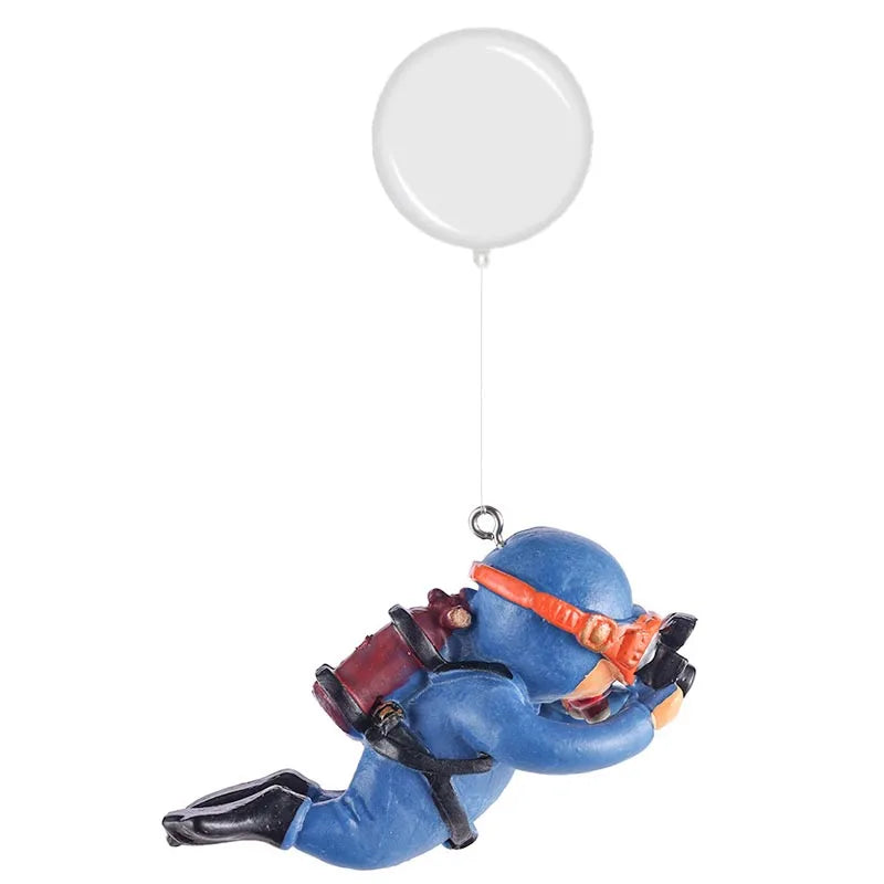 Fish Tank Decoration Resin Landscaping Small Ornaments Mini Diver Glow Aquarium Decor Floating Ball Aquarium Accessories