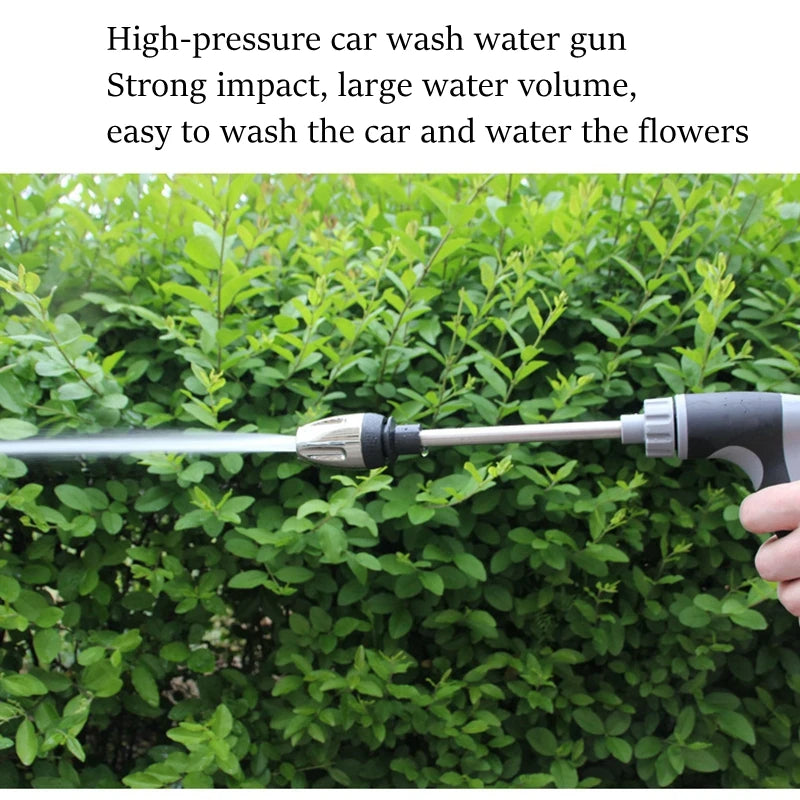 Pistola de agua para lavado de autos a alta presión Herramientas para lavado de autos domésticos Varilla de extensión de metal Revestimiento de goma Riego manual de jardines