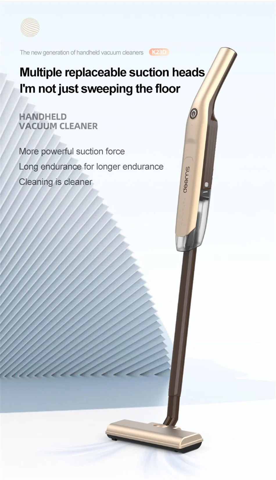 Handheld Wireless Vacuum Cleaner 20000Pa Powerful Suction Portable Car and Home Cleaning Machine with Metal Strainer