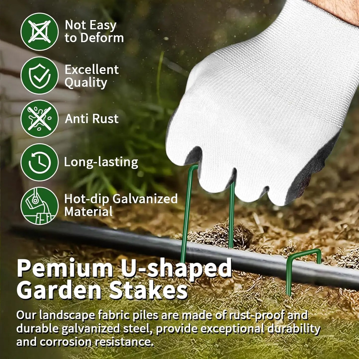 U Type Heavy Duty Garden Staples for Secure Lawn Barrier and Landscape Fabric Installation Galvanized Steel Sod Pins