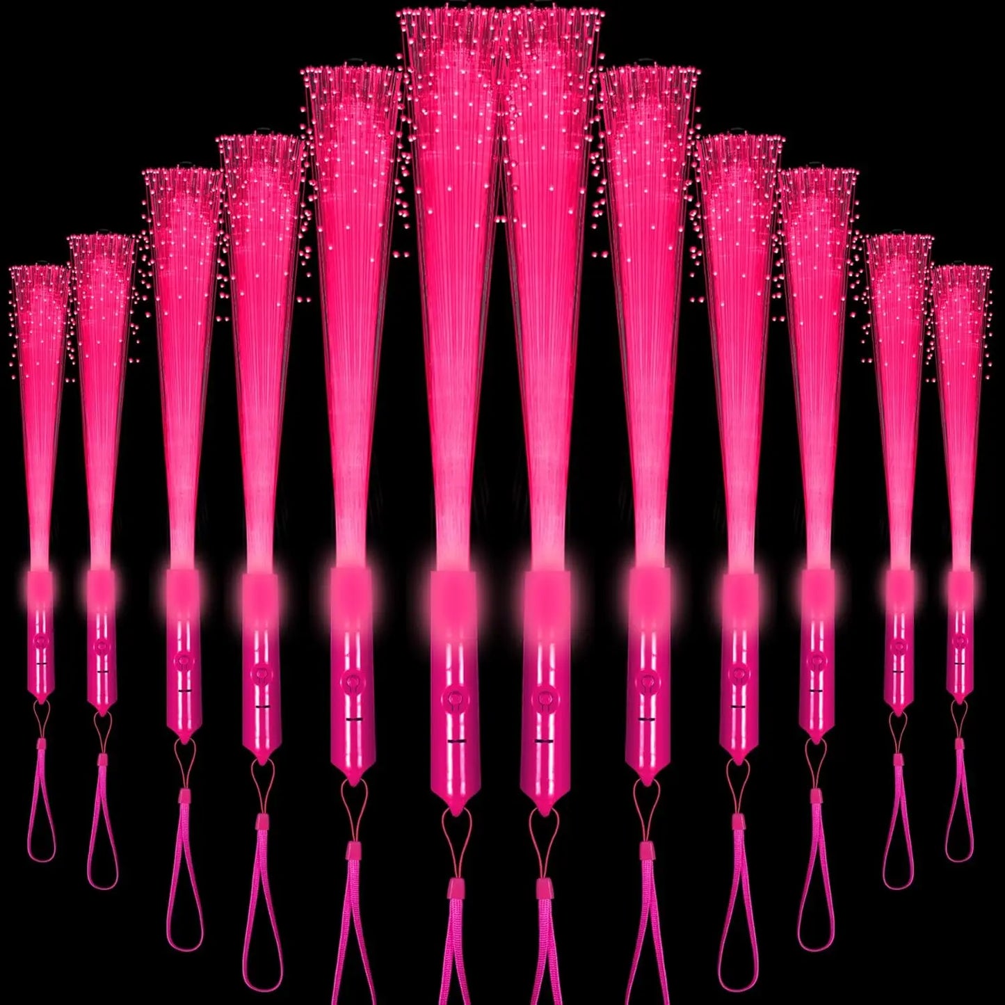 12 Pack LED Fiber Optic Wands Light Up Sticks with 3 Modes for Parties and Events
