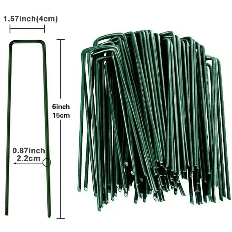 U Type Heavy Duty Garden Staples for Secure Lawn Barrier and Landscape Fabric Installation Galvanized Steel Sod Pins
