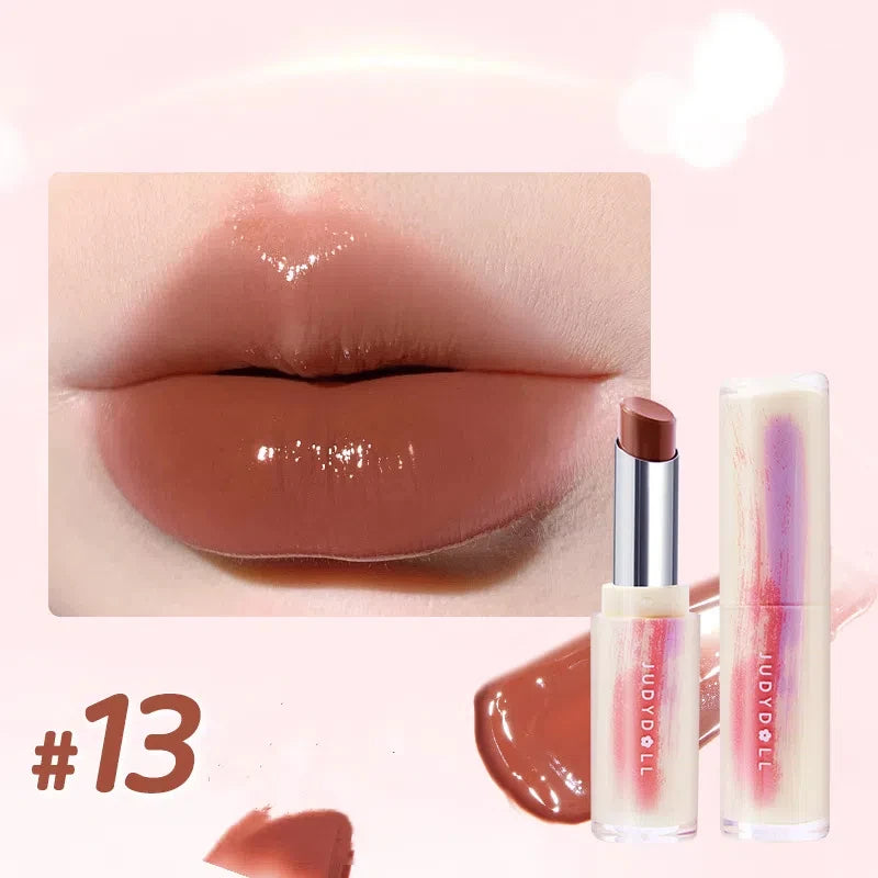 Judydoll Water Gloss Mirror Lipstick Crystal Jelly Lip Gloss Moisturizing Long Lasting Nude Lip Tint Makeup