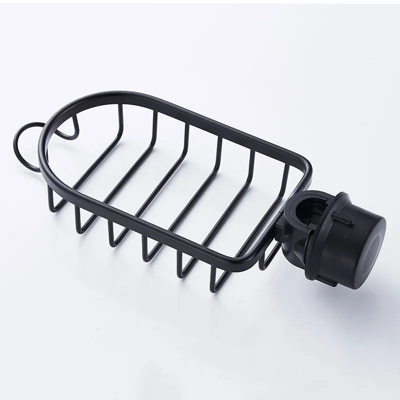Aluminum Sink Drain Rack Sponge Holder and Soap Organizer Bathroom Kitchen Accessory
