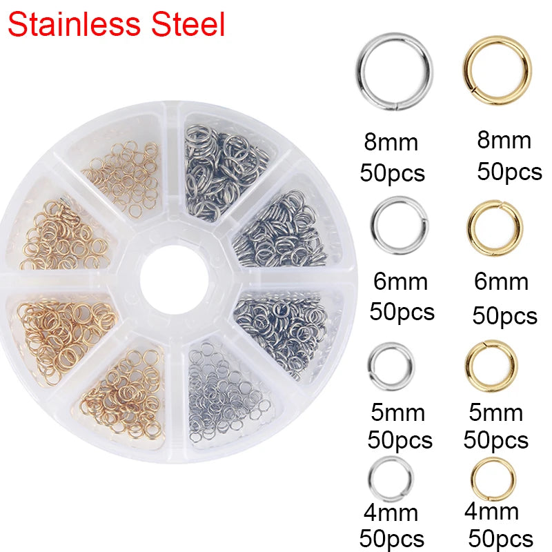 Jewelry Making Kit Set Box Stainless Steel Findings for Bracelets and Necklaces