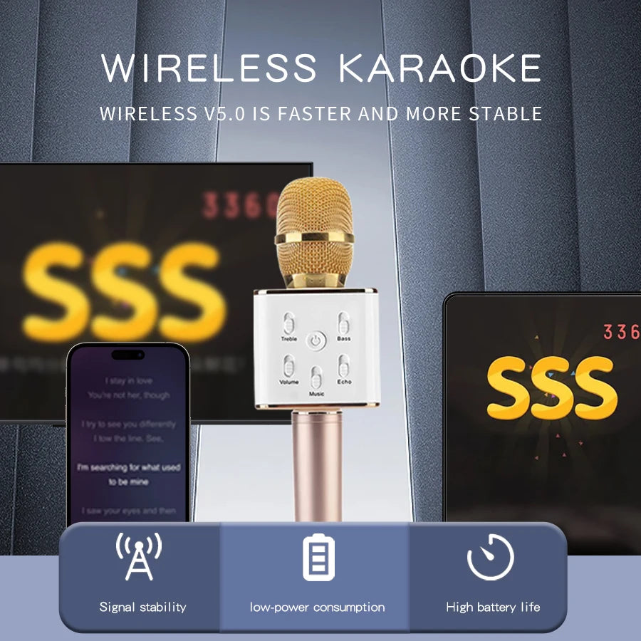 TANALAZ K20 Bluetooth Wireless Karaoke Microphone with LED Light Portable Singing Machine for Home Parties and Gifts