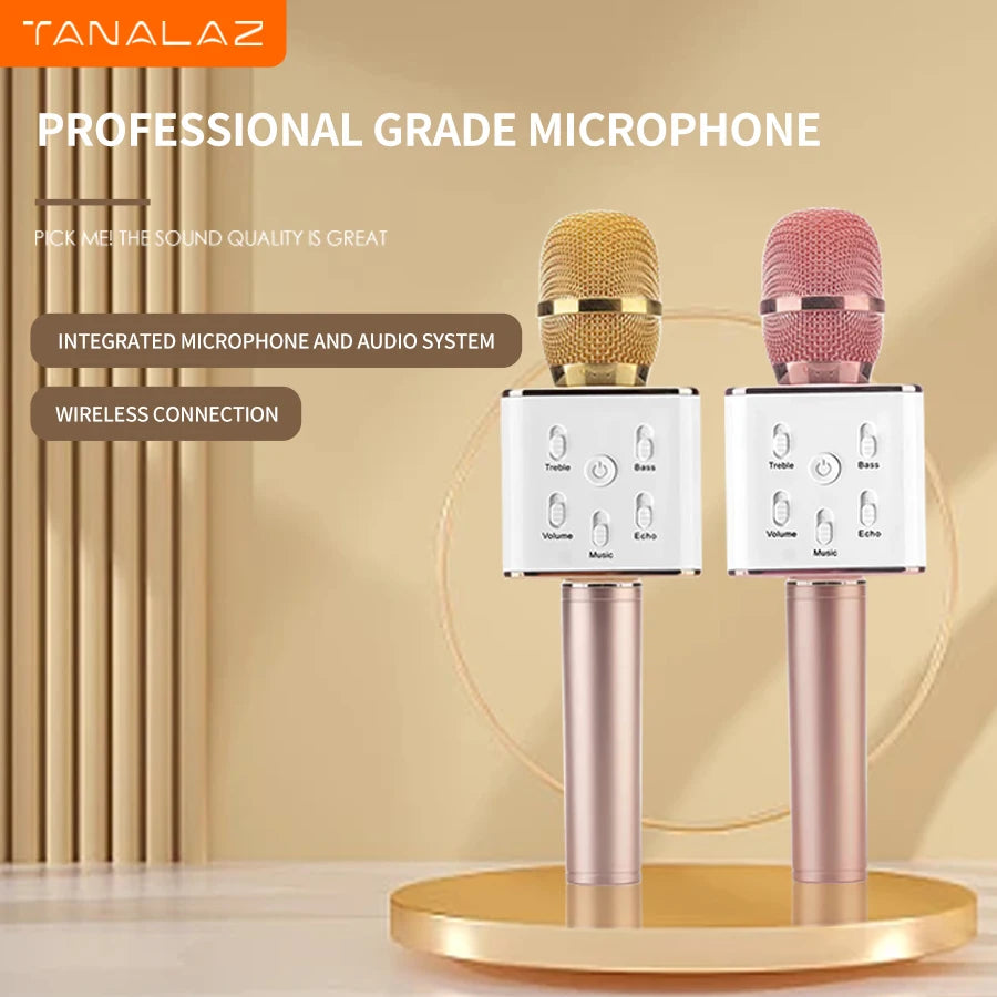 TANALAZ K20 Bluetooth Wireless Karaoke Microphone with LED Light Portable Singing Machine for Home Parties and Gifts