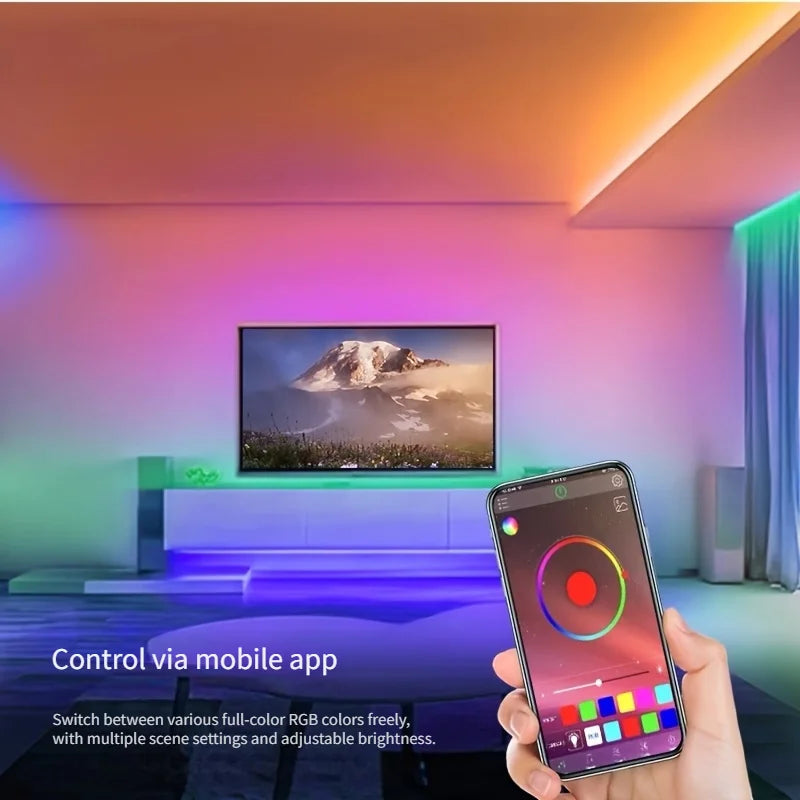 Smart LED Strip Lights RGB Neon Sign Tape USB Bluetooth App Remote Control Flexible Backlight Gaming Room Decor