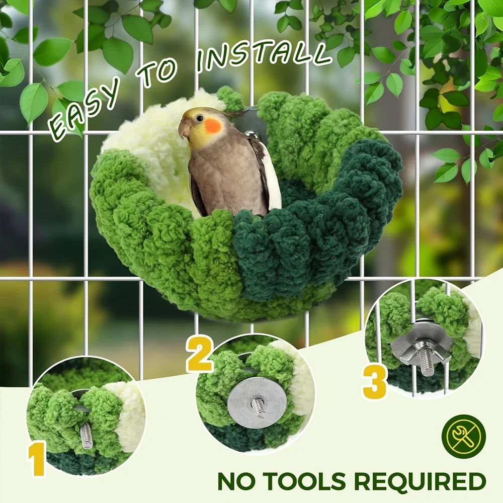 Autumn Winter Warm Cozy Bird Nest Plush Parrot Round Sleeping Bed House Toys for Small Animal Pet Bird Parrot Cage Accessories
