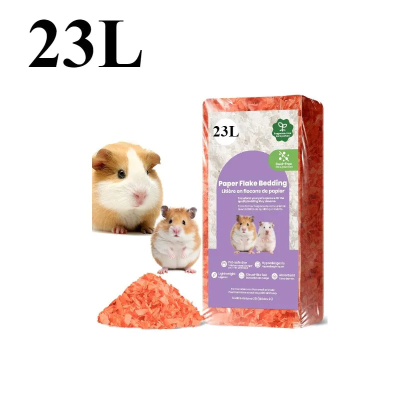 23L/50L Paper Small Pet Bedding Hamster Rabbits Guinea Pigs Odor Control Dust-Free Moisture Absorbent Natural Shavings Bedding