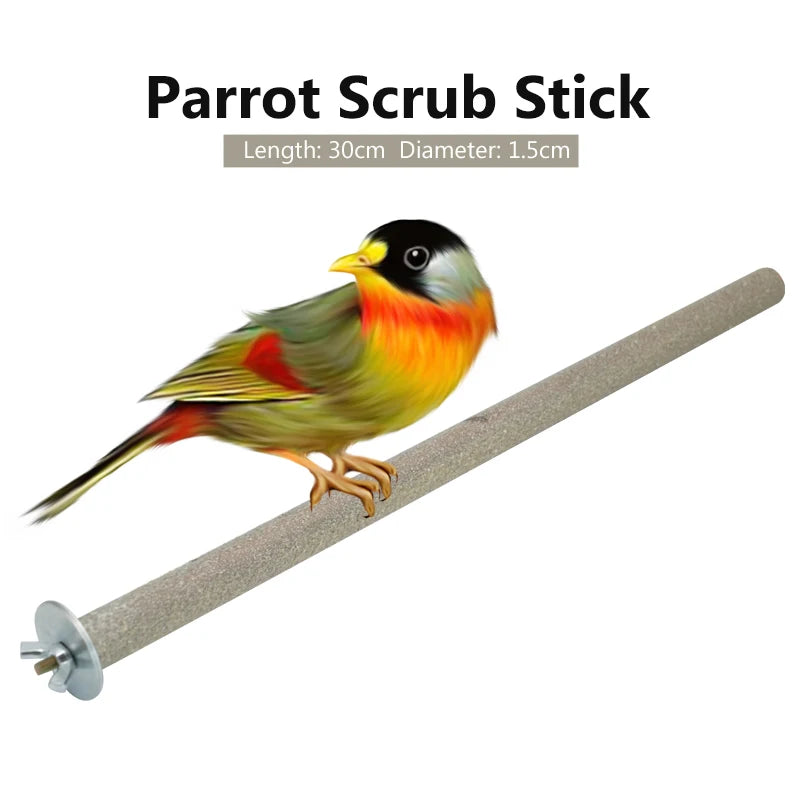 1Pc Pet Bird Chew Toys Parrot Perches Stand Platform Cage Toy Paw Grinding Clean Toys Parrot Scrub Stick