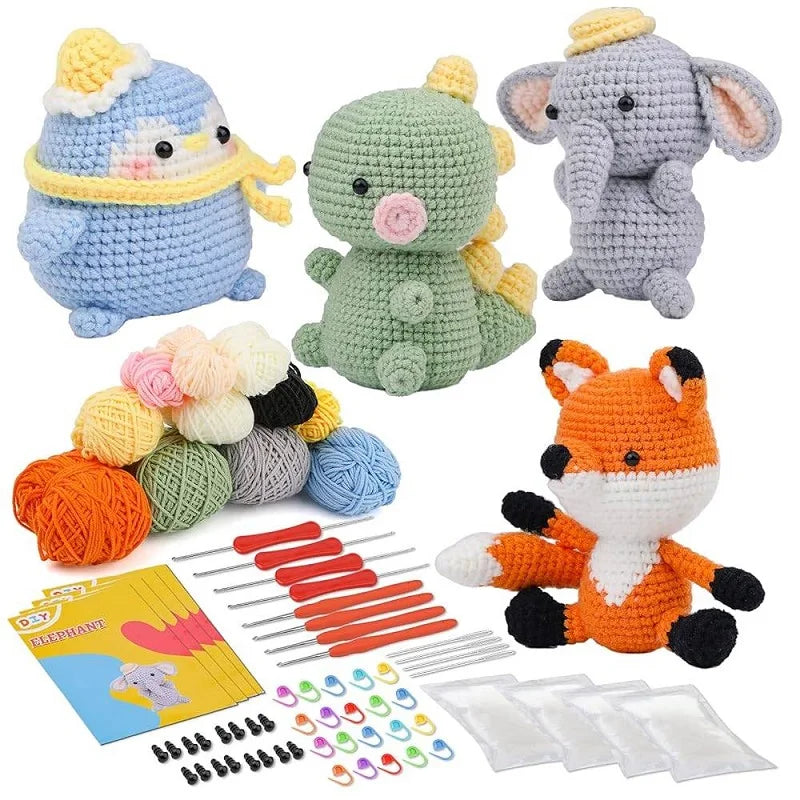 KRABALL Crochet Animal Kit for Beginners with Video Tutorial