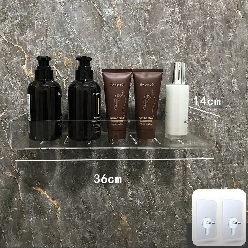 Colour Invisible Acrylic Floating Shelves Wall Mounted Bookshelf Storage Rack for Room and Bathroom