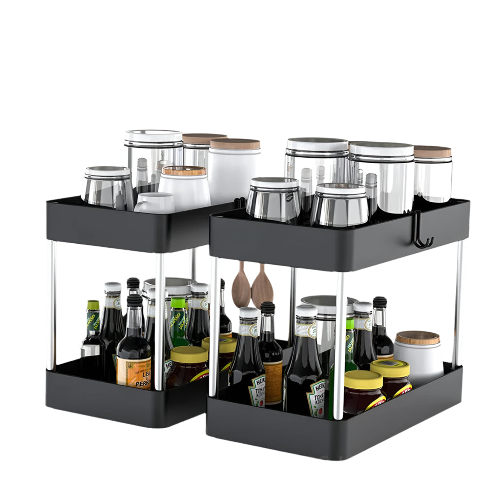 1/2 Pcs Under Sink Storage Organizer 2 Tier Drawer Rack