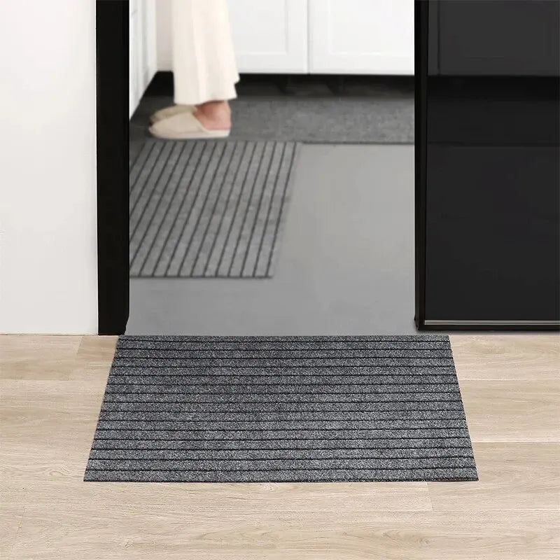Alfombrilla cuadrada minimalista moderna: duradera, resistente a las manchas y la decoloración, base de goma antideslizante, lavable a máquina para interior y exterior