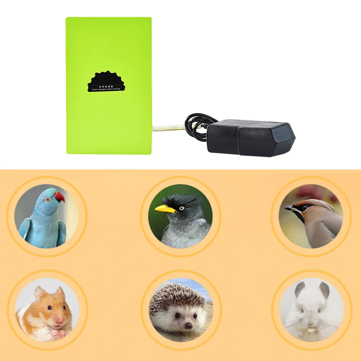 12V Heated Bird Perch Birdcage Heater US 110V Plug Temperature Range 35-43Β°C 5W 1M Power Cable for Small Pet Birds Professional