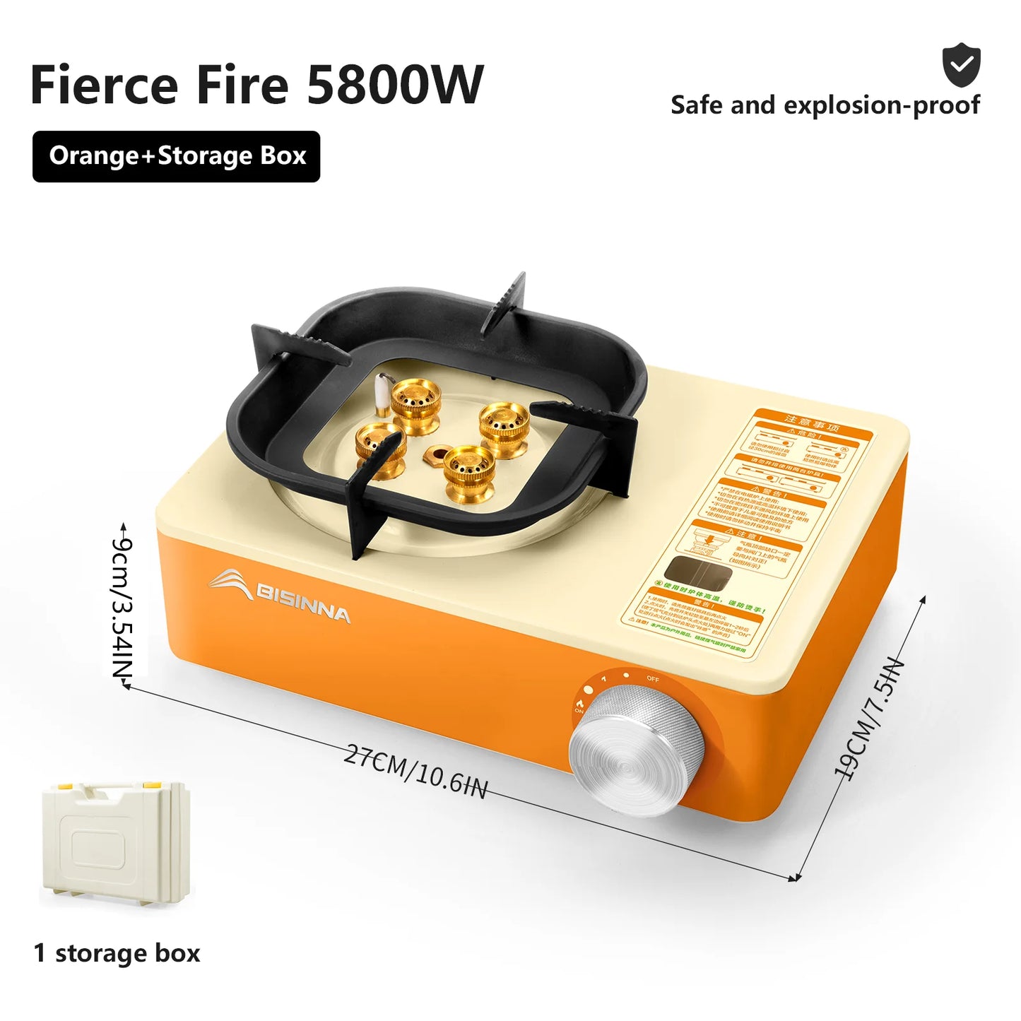 BISINNA Camping Gas Stove 5800W Portable Burner for Outdoor Trekking