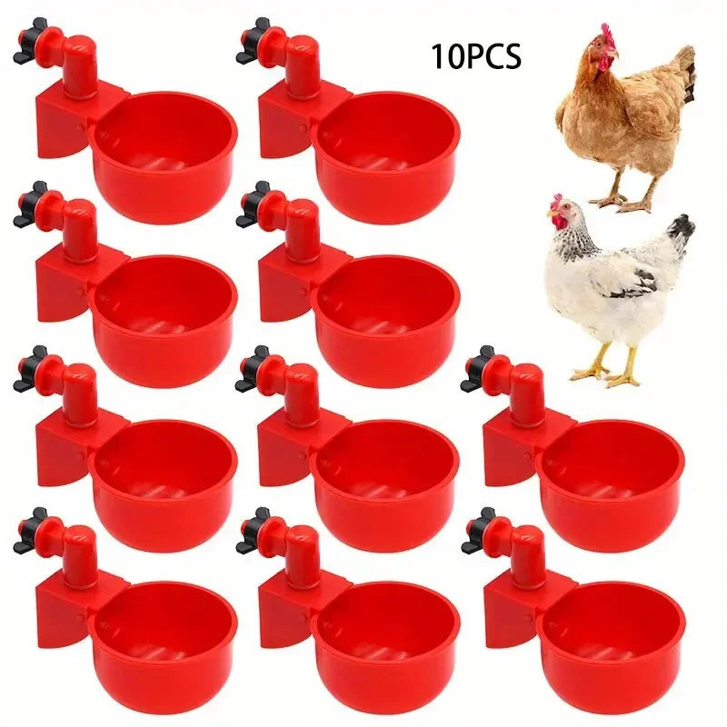 2/10cs Chicken Drinking Bowl Poultry Automatic Water Dispenser Pigeon Automatic Water Dispenser Small Chick Feeding Bowl