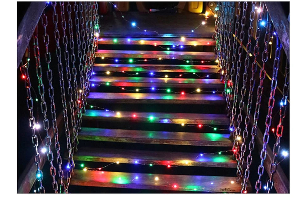 10M 5M 3M 2M Copper Wire LED Tinsel Garland Fairy Lights