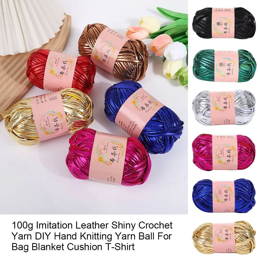 Imitation Leather Crochet Yarn Ball for DIY Hand Knitting
