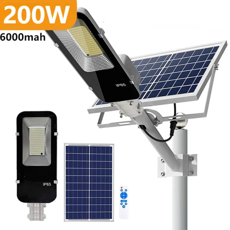 200W Powerful Solar Light Waterproof Dusk to Dawn Street Light