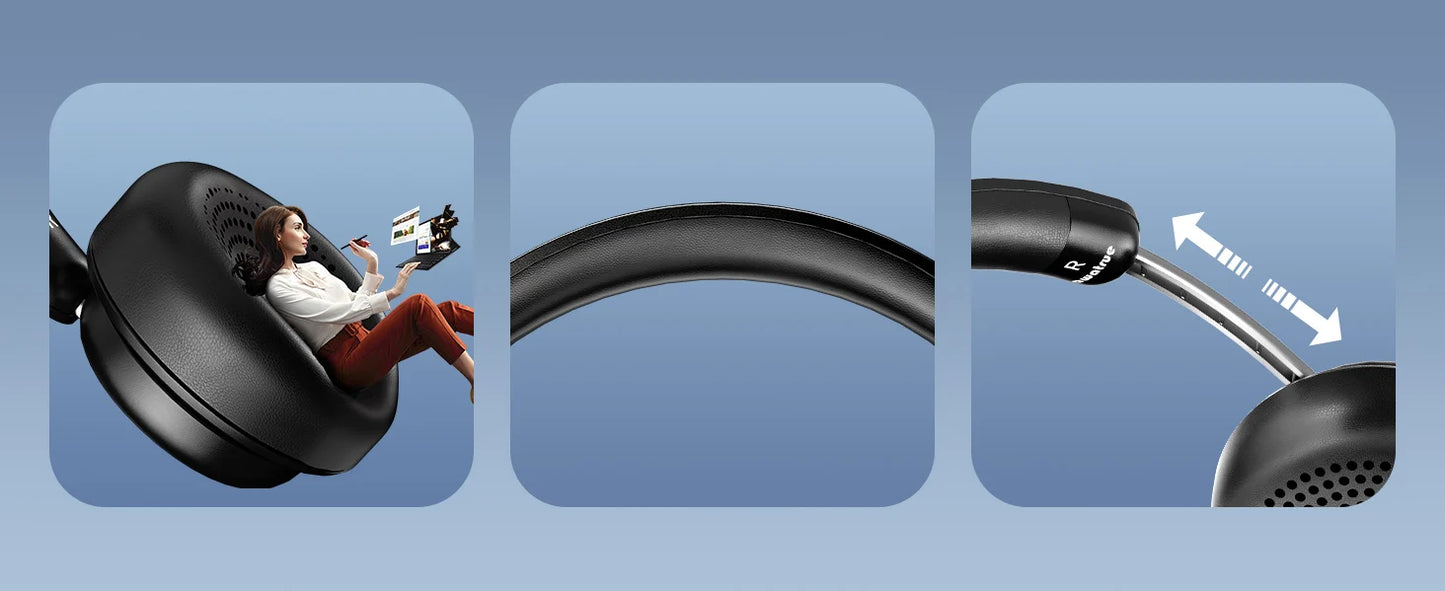 3.5mm USB Wired Headphones with Independent Sound Card and Microphone Adjustable Volume Business Headset for PC Laptop and Computer