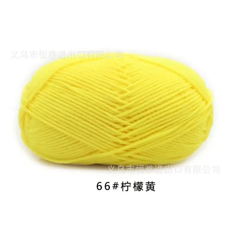 Likeecords 4-Strand Milk Cotton Yarn 60g Soft Baby Yarn for Knitting and Crochet