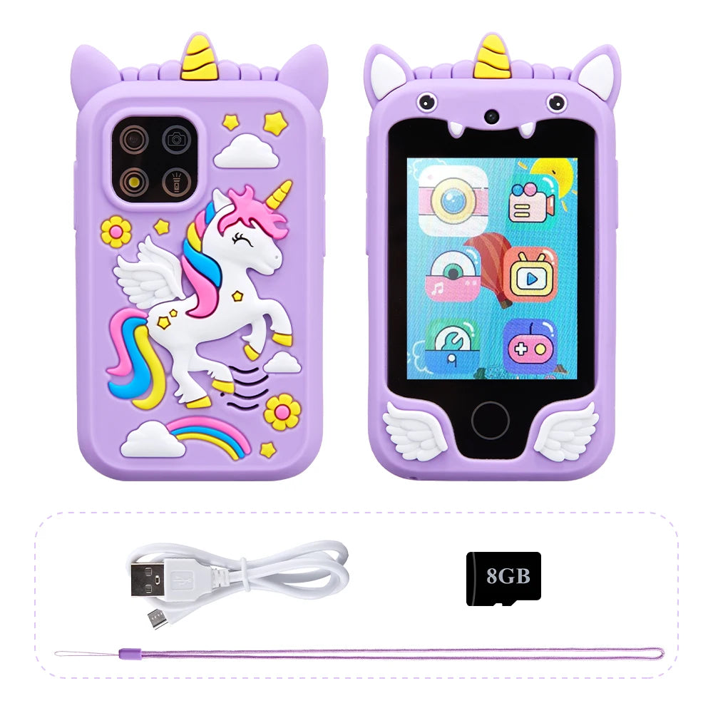 Kids Musical Cartoon Unicorn Smartphone Toy Touchscreen Educational Mobile for Boys and Girls Ages 3 to 8 Birthday and Christmas Gift