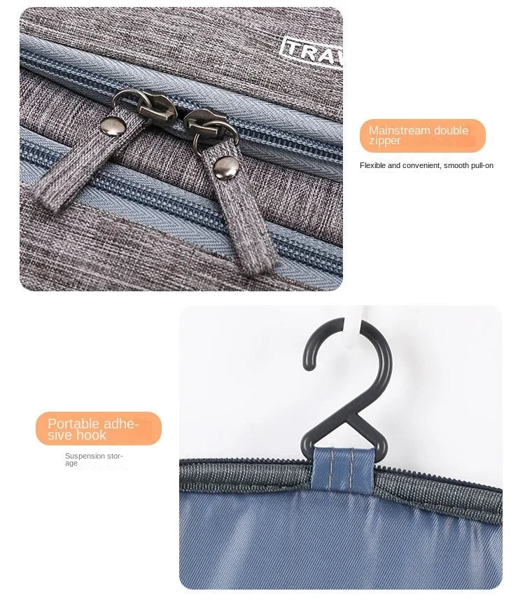 Men and Women Oxford Travel Makeup Bag Hanging Organizer Cosmetic Toiletry Case