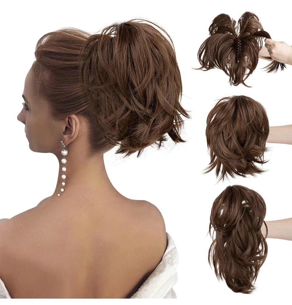 Premium Synthetic Claw Clip Ponytail Extension Hairpiece for Women P025
