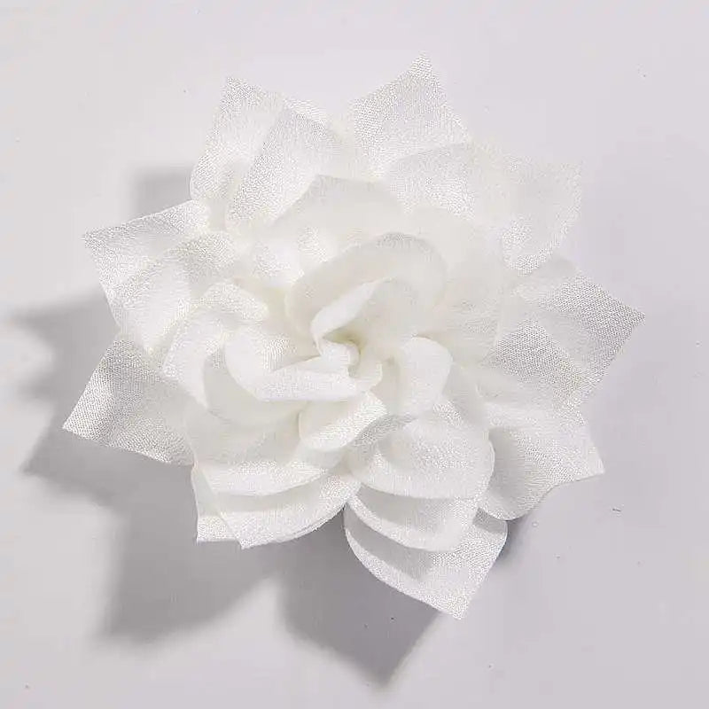 50PCS 7.5CM 2.95 Inch Fashion Lotus Satin Hair Flowers for DIY Headbands and Wedding Decor