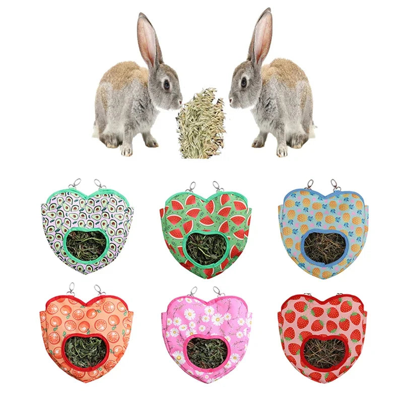 Bunny Hay Bag Guinea Pig Hay Bag Rabbit Feeder Bunny Feeders With 2 Metal Buckles Portable Hay Storage Bag For Small