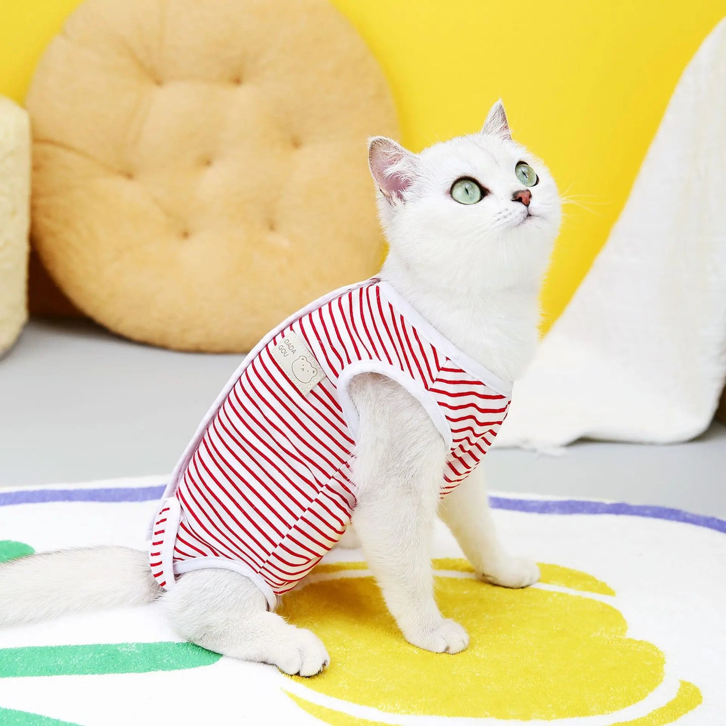 Striped Cat Sterilization Suit Pet Sterilization Suit Cat Postpartum Clothes Surgical Suit Anti Licking Weaning Suit Pet Supply
