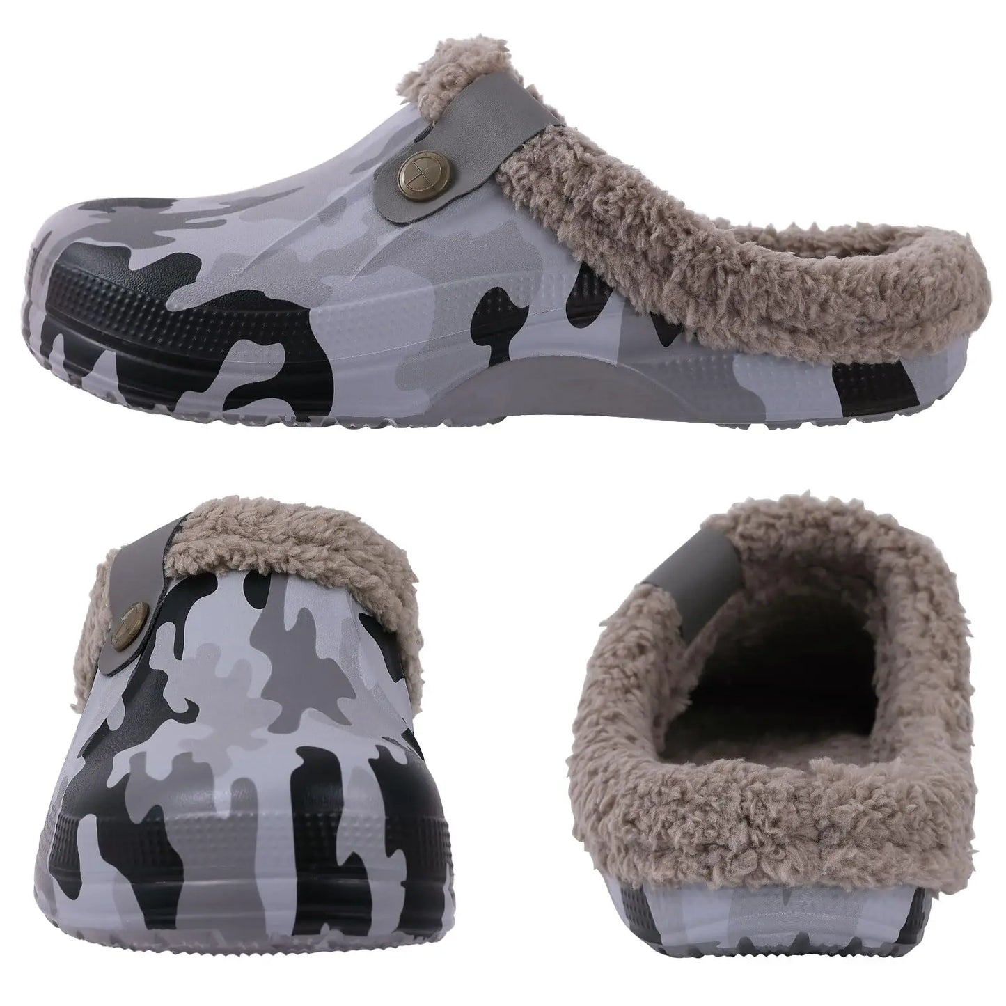 Comwarm New Fuzzy House Slippers For Women Men Winter Clogs