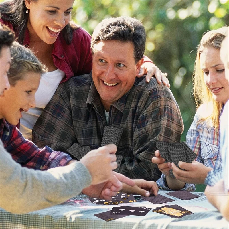 Black Gold Waterproof Plastic Playing Cards for Poker Games