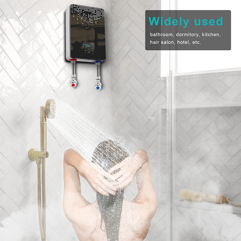 Calentador de agua caliente 6500w Calentador de agua instantáneo sin tanque Termostato Calentador de inducción Calentadores eléctricos táctiles inteligentes Ducha automática
