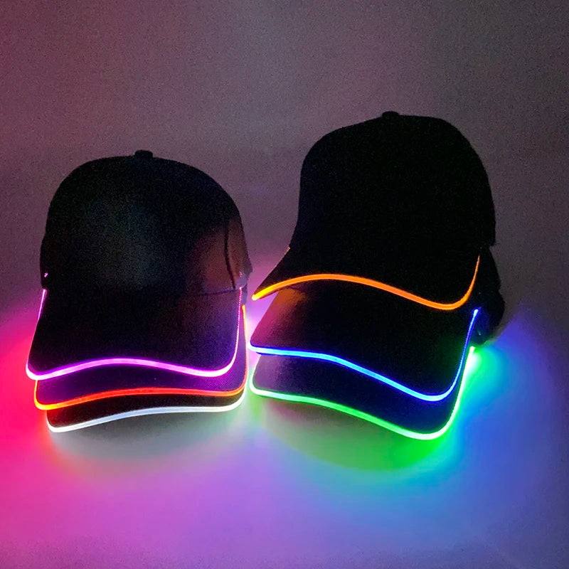 Adjustable LED Light Up Baseball Cap for Night Parties